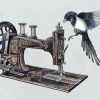 Aesthetic Bird On Sewing Machine Paint By Number