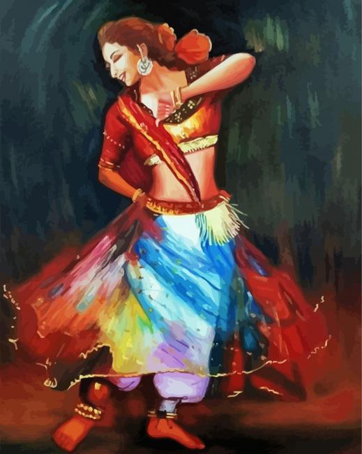 Aesthetic Dancing Indian Woman Paint By Number