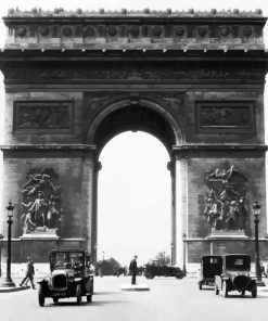 Arc De Triomphe With Cars Paris France Paint By Number