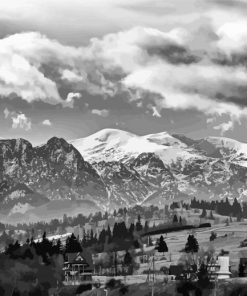 Black And White Tatra Mountains Paint By Number