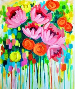 Colorful Abstract Flowers Paint By Number