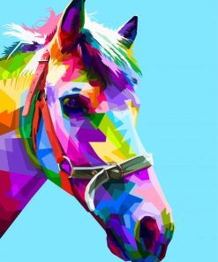 Colorful Horse Head Abstract Paint By Number