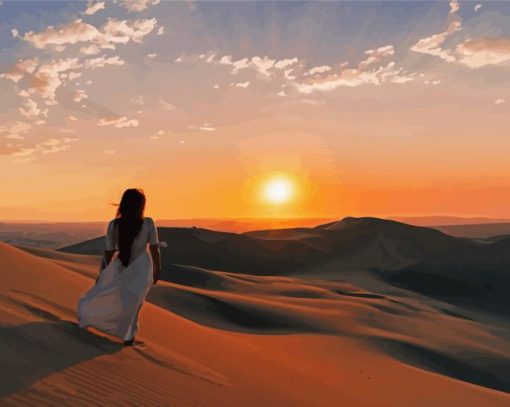 Desert Woman Sunset Paint By Number