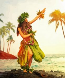 Hawaiian Hula Lady Paint By Number