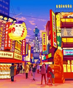 Japan City Illustration Paint By Number