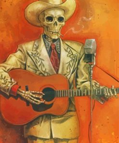 Musician Cowboy Skull Paint By Number