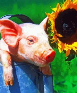 Pig And Sunflower Paint By Number