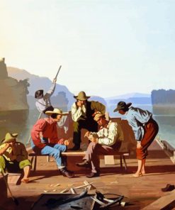 Raftsmen Playing Cards By George Caleb Bingham Paint By Number
