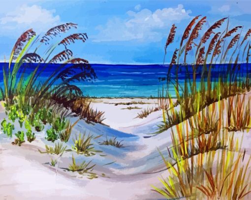 Sea Oats Beach Path Paint By Number
