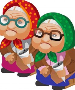 Two Old Women In Glasses Paint By Number