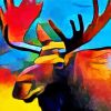 Abstract Moose Head paint by number