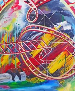 Abstract Roller Coasters paint by numbers