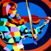 Abstract Violinist paint by numbers