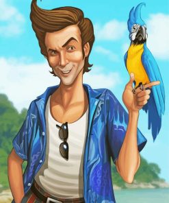 Ace Ventura And Parrot Paint by numbers