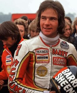 Barry Sheene Motorcycle Racer paint by numbers