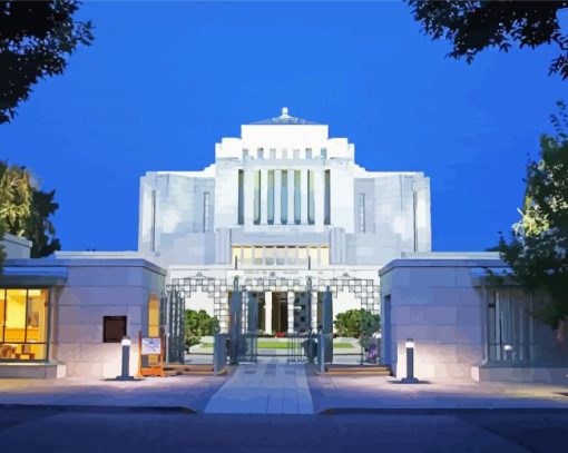 Cardston Temple paint by numbers