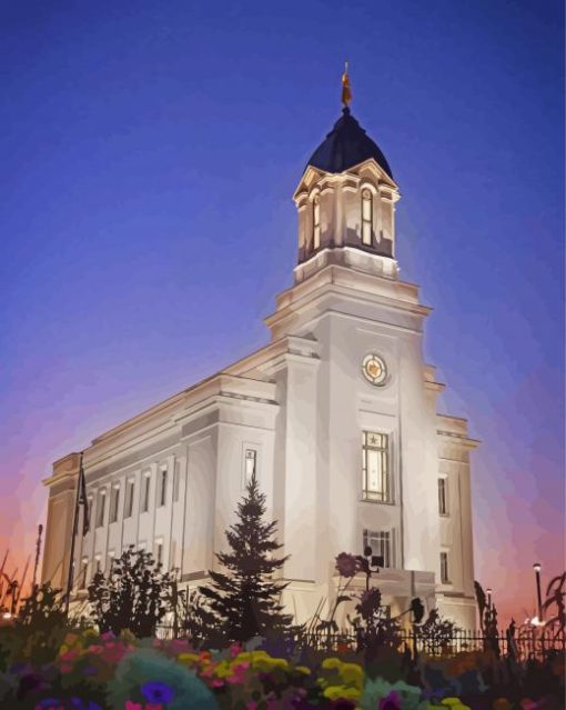 Cedar City Temple paint by numbers