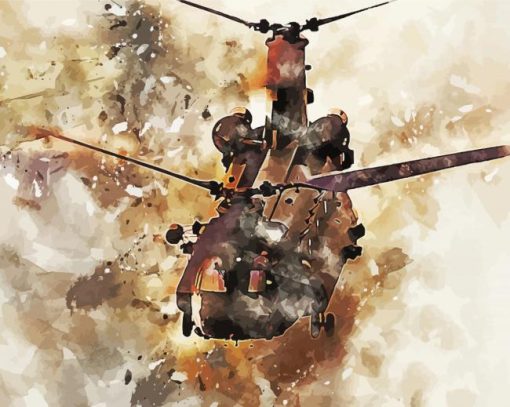 Chinook Helicopter Art paint by numbers