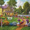 Colonial House Garden Paint By Numbers