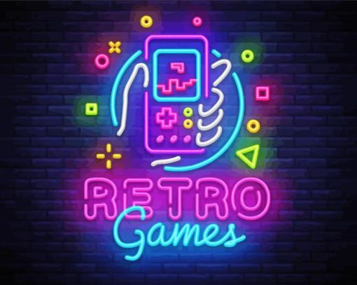 Colored Retro Gaming paint by number