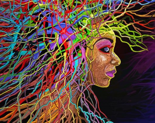 Colorful Hair Woman Paint By Numbers