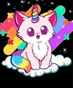 Cute Unicorn Cat paint by numbers