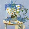 Daisies Vase On Chair paint by numbers