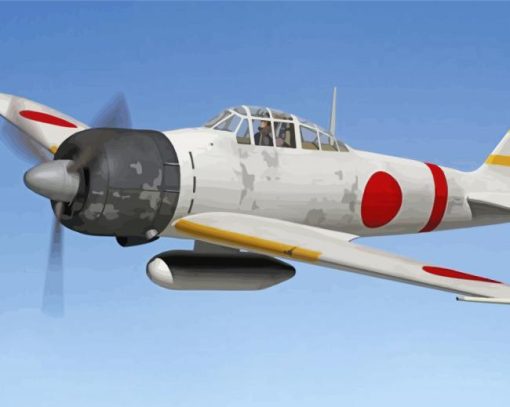 Mitsubishi A6M Zero paint by numbers