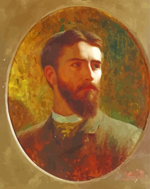 Frank Dicksee Self Portrait paint by numbers