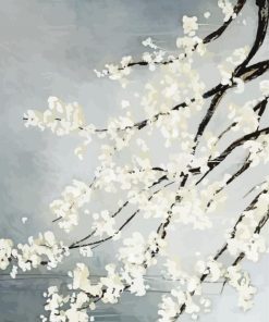 White Cherry Blossom paint by numbers