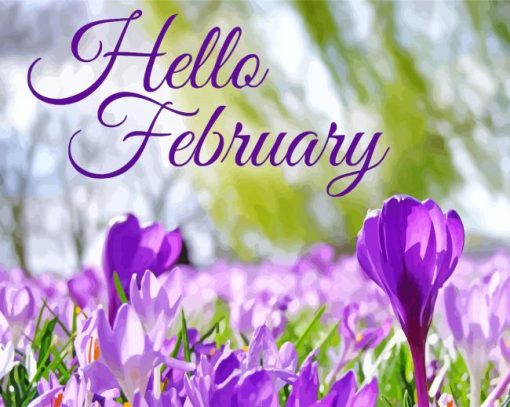 Hello February Quote paint by numbers