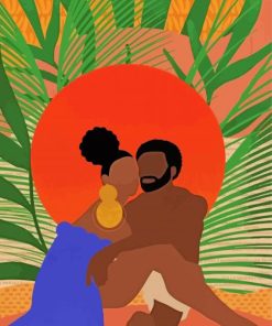 Black Couple Illustration paint by numbers