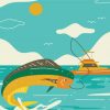 Deep Sea Fishing Illustration by numbers