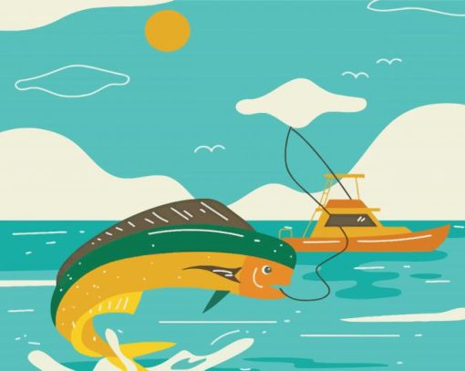 Deep Sea Fishing Illustration by numbers
