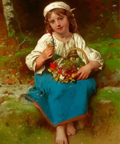 Little Girl With Basket paint by numbers