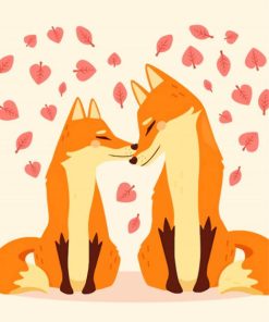 Lovely Fox Couple paint by numbers