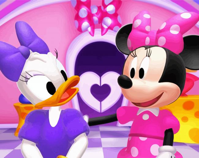 Minnie Mouse And Duck Paint By Numbers