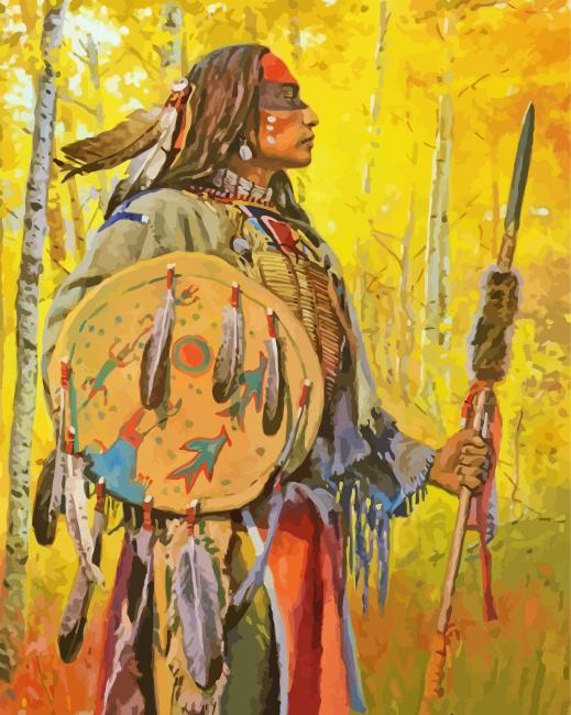 Native American Hunter paint by numbers