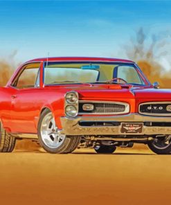 Red 1966 GTO Car paint by numbers