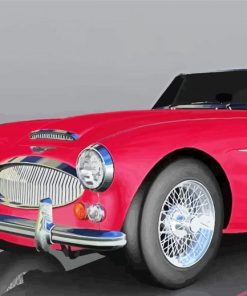 Red Austin Healey 3000 paint by numbers