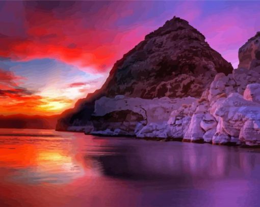 Rock And Sky Glow Sunset paint by numbers
