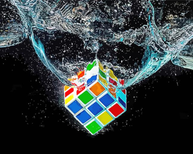 Rubik cube In Water paint by numbers