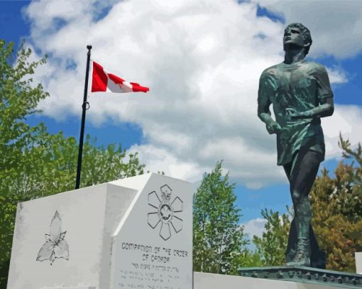 Terry Fox Legacy Statue paint by numbers