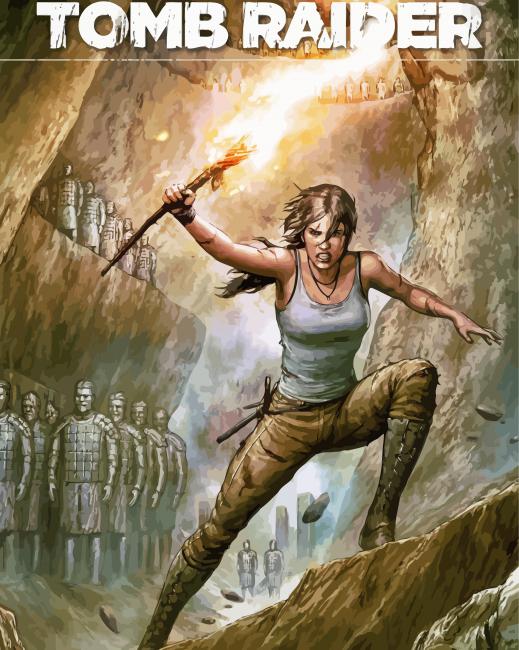 Tomb Raider Video Game Poster Paint by numbers