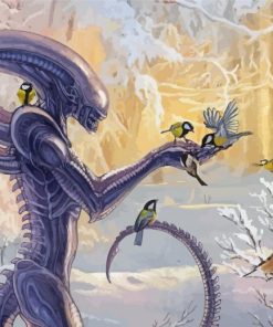 Xenomorph And Birds paint by number