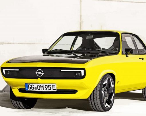 Yellow Opel Manta paint by numbers