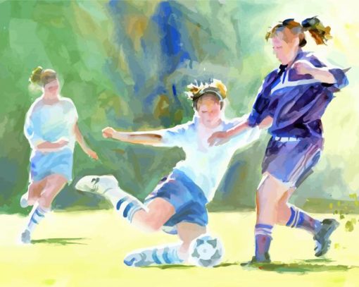 Abstract Girls Soccer Paint By Numbers