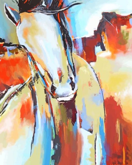 Abstract Impressionist Horse paint by numbers