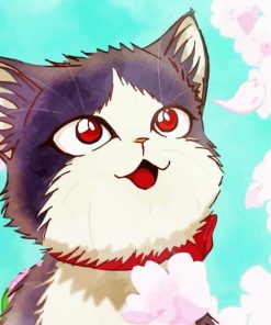 Adorable Anime Cat paint by numbers
