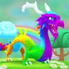 Adorable Rainbow Dragon paint by numbers